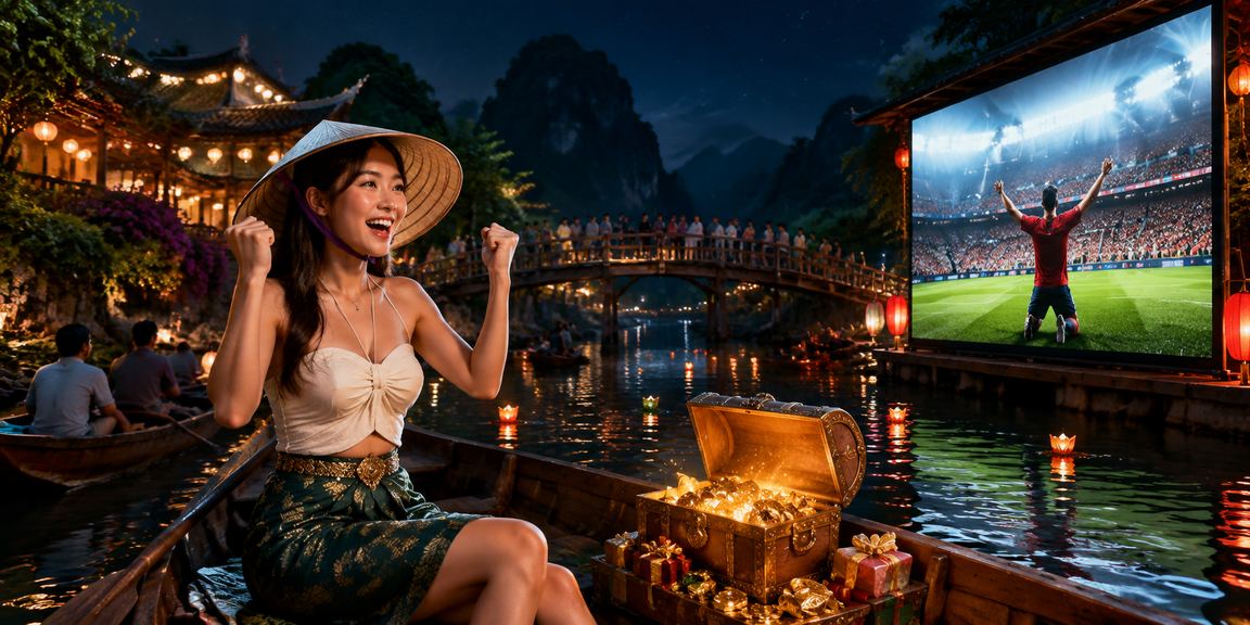 Người dùng tại Ninh Bình đội nón lá trải nghiệm cá cược trực tuyến trong không gian truyền thống